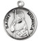 Saint Monica Medal ~ Solid .925 sterling silver round St. Monica medal/pendant. Saint Monica is the Patron Saint of mothers, and religious lay women. An 18" Genuine rhodium plated fine curb chain and a deluxe velour gift box are included. Engraving Available. Made in the USA