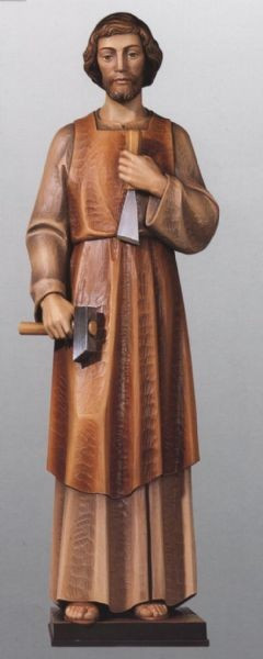 Wood Carved Statue in color, from Demetz Art Studio in Italy.  Statue is Hand Carved in Linden Wood, high relief, shown in traditional colors.  Available in multiple sizes and in fiberglass.  Please inquire at 1.800.523.7604 for pricing