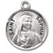 Saint Sophia Medal ~ Solid .925 sterling silver Saint Sophia round medal-pendant. Saint Sophia is the Patron Saint of widows. An 18" Genuine rhodium plated fine curb chain and a velvet gift box are included. Dimensions: 0.9" x 0.7"(22mm x 18mm). Made in the USA. Engraving Available