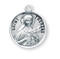 Saint Therese Medal ~ Solid .925 sterling silver Saint Therese of Lisieux round medal-pendant. Saint Therese of Lisieux is the Patron Saint of florists, missionaries, aviators and tuberculosis. An 18" Genuine rhodium plated curb chain and  a deluxe velour gift box are included. Dimensions: 0.9" x 0.7"(22mm x 18mm).   Made in the USA. Engraving Available