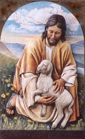 Jesus Holding the Lamb Wall Relief