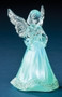 The LED Angel Statue Figurine when lit up in green.