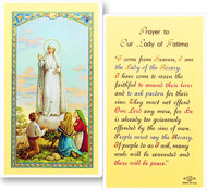 Our Lady of Fatima Laminated Holy Card 