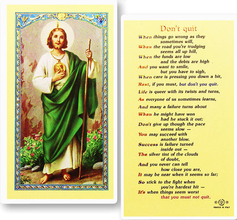 Clear, laminated Italian holy cards with gold accents.  Features World Famous Fratelli-Bonella Artwork. 2.5'' X 4.5'' 