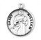 Solid .925 sterling silver sterling silver round St. William medal. St William medal comes with a 20" genuine rhodium-plated, stainless steel chain in a deluxe velvet gift box.  Saint William is the Patron Saint of kidnapped, and adopted kids. Dimensions: 0.9" x 0.7"(22mm x 18mm). Weight of medal: 3.3 Grams. Engraving Option Available. Made in USA.