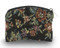 3" x 4" Black Flower Pattern Borcade Rosary Pouch. Black brocade rosary pouch comes with velvet lining and has a zipper closure.  Rosary not Included