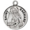 Solid .925 sterling silver Saint Zachary round medal-pendant. Saint Zachary is the Patron Saint of Peace. St. Zachary comes with a 20" Genuine rhodium plated curb chain and a deluxe velvet gift box. Made in USA. Engraving Option Available 