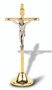 3.75" Gold Standing Crucifix with Silver Corpus 