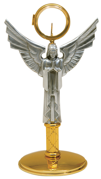 Two-tone monstrance
Gold and silver ostensorium
Angel monstrance
