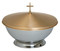 Portable 16" stainless steel bowl; satin bronze cover. 13"H. overall. Complete Set. Covers, bowls and bases are also sold separately