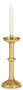 Candlestick is  solid brass and highly polished with clear lacquer. 12" height, 5" base, 7/8" socket. Candles not included

 