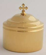 24K gold plated. 3 1/2" diameter, holds 30 - 2-3/4" wafers