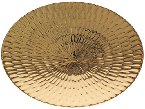 24k Gold plated scale paten. Textured design. 5 7/8" diameter