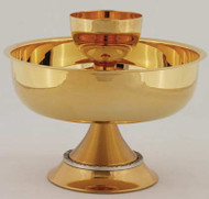 24K Gold Plated Intinction Set. Dimensions: 7 3/4"DBowl,  6 1/2"H. 900 Host Capacity. 4 oz. Cup 