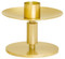 Solid Brass, Satin Finish Candlestick. 3 3/4" Height, 5" Base. 1 1/2" socket. Complementary Crucifix K544-AC