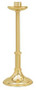 Brass Two Tone finish Paschal Candle Holder. Dimensions: 28" Height, 10 1/2" Base, 2 1/2" Socket. Low Profile