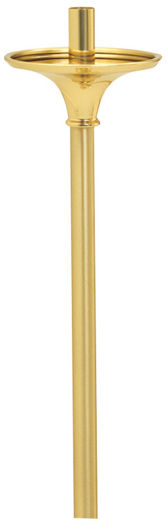 Processional Torch only. Solid brass, two-tone satin and bright finish. 40˝H., 7⁄8˝ socket, 5-1⁄2˝ bobeche