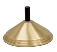 10 1/2" base with plug for Processional Torch K437. Brass, Satin finish with adapter plug for shaft