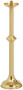 Acolyte Candlestick K137 is a solid brass, two-tone satin and bright finish. 24˝H., 6˝ base, 7⁄8˝ socket.