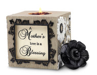 Square Tea Light Holder.  "A Mother's love is a Blessing" 4.75" 
