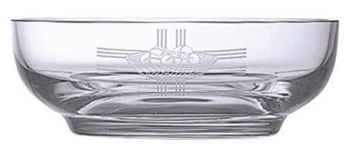 Crystal Paten measurements are 2"H,  5 1/2"D. 300 Host capacity.
Matching Chalice available K254