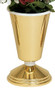 Vase with Aluminum Liner. 8-3⁄4˝H., 5˝ base. Polished brass, Satin Brass or Satin Bronze. Metal nodes can be substituted for nylon at no extra charge.