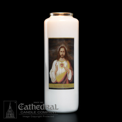 6-Day Glass Bottle Candle ~ Full color image, produced on highly durable film.  Candles can be purchased individually or as a case (12 candles)



