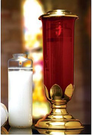 Domus Christi 51% Beeswax Glass Sanctuary candles are specially formulated to meet diocesan requirements using only the finest waxes and select natural oils for superior buring performance.  12 candles per case ~ Bulk rates apply when purchasing 4+ cases