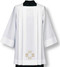 Surplice in Terlenka, with embroidered crosses in gold threads.
Square neck with four pleats front and back. 
Easy to launder, wash-and-wear fabric
Normally ships within 32 working day(s), with the exception of hand-embroidered and custom orders. 
All sizes measured from top of shoulder to hem
These items are imported from Europe. Please supply your Institution’s Federal ID # as to avoid an import tax.  Please allow 3-4 weeks for delivery if item is not in stock.