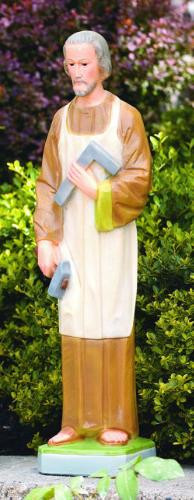 This classical statue of Saint Joseph the Carpenter is a unique and beautiful option for your garden. This statue features Saint Joseph holding his carpenter tools. Get this statue in a detailed stain or natural cement finish.

Details:
Dimensions: 24.25"H x 5.5"B,
Weight 22lbs
Made in USA. Handcrafted! Allow 4-6 weeks for delivery.