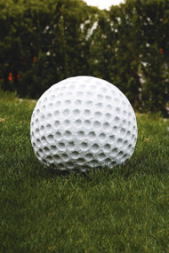 Golf Ball Lawn Ornament.  Decorate your lawn with this whimsical garden ornament and show your spirit for the sport! Diameter: 12″, Weight: 75lbs. If item not in stock please allow 3-4 weeks for delivery. Made in the USA!