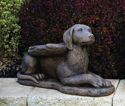 dog angel statues garden