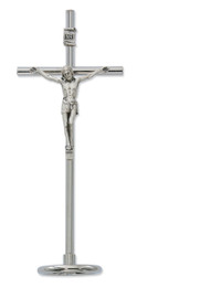 6 1/2" Metal Standing Crucifix. Made in Italy
