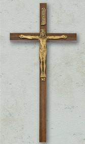 Wall Crucifix with Gold Corpus. Poly bagged. Perfect for the classroom. Bulk Pricing Available