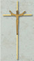 Wall Crucifix with Gold Corpus. Poly bagged. 5"x10" Brass Risen Crucifix (Cross). Perfect for the classroom. Bulk Pricing Available and will calculate at check out. 