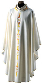 Chasuble 752, Misto Lana Fabric, Wool and  Polyester Blend, Stand Up Collar