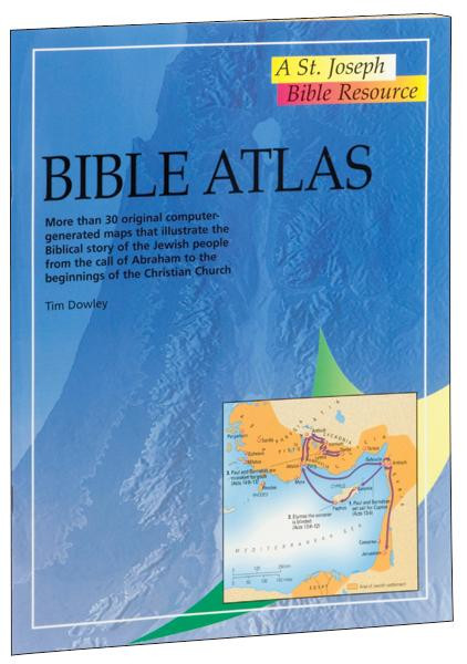 A volume in the St. Joseph Bible Resources series, Bible Atlas provides essential Bible information in a concise and accessible format. In 32 pages, this full-color, fully illustrated atlas contains more than 30 original maps that illustrate the story of the Jewish people from the call of Abraham to the beginnings of the Christian Church, along with an index of places connected with the Bible. Bible Atlas provides a treasury of information about Sacred Scripture for use in schools, in Bible study groups, or for the individual inquirer.  6 1/2" x 9", 32 pages. Also in the reference series: New Testament Introduction, Bible Facts and Figures, Bible Atlas, The World of the Bible, People of the Bible and the Atlas of the Bible. 