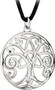 Celtic Tree of Life Pendant - This Tree of Life pendant combines several Celtic symbols in one pendant

With its roots planted in the earth and its branches reaching up to the heavens, it reminds us of our connection between earth and heaven and the link between everything in the universe

The branches are Celtic spirals, a symbol of infinity or eternity

The center of the pendant features the tree in the shape of a cross made up of the trinity knot which symbolizes the Holy Trinity of Father, Son and Holy Spirit

The Pendant is full of beautiful Celtic symbolism giving us several images of inspiring spirituality. Pendant has a rhodium finish, measures 1-1/4 inches acros,has an 18 inch black cord with a 2 inch extender. Pendant comes gift boxed with the legend of the Tree of Life included....