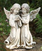From the Garden Collection ~ Two Angels Holding a Bird. Angels are made of a Resin Stone mix. Dimensions: 12.25"H 10.5"W 6.5"D