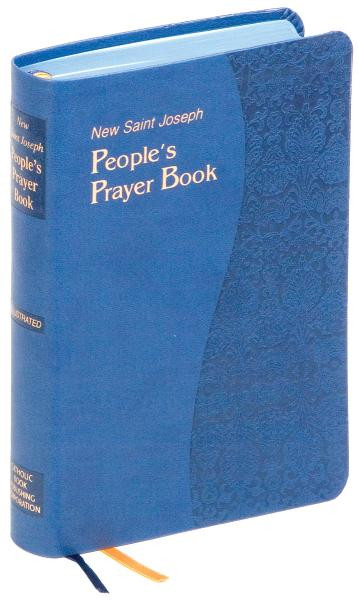 900/19BLU~This new Saint Joseph People's Prayer Book has everything you need for prayer. The most comprehensive prayer book, the Saint Joseph People's Prayer Book is literally an encyclopedia of prayer. Edited by Rev. Francis Evans, the new Saint Joseph People's Prayer Book draws prayers from a wide variety of spiritual sources including the Bible, the Liturgy, the Enchiridion of Indulgences, the Saints, Church Scholars and other Spiritual Writers. At over 1,000 pages, this essential volume contains over 1,400 prayers for every need and occasion. With a durable maroon cover (4 1/2" x 6 3/4") and double ribbons for convenient place-keeping, this Saint Joseph People's Prayer Book is printed in two-color large type with full color illustrations. 