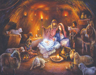 The kings present their gifts as the shepherds look on. Prepare for Christmas by opening a window each day during Advent to reveal a special picture. The front is accentuated with glitter and bible text that follows the story of the Nativity is presented on the back of each window. This Advent calendar measures 14"x11". Easy to hang or display anywhere!