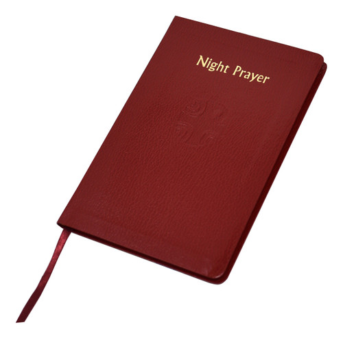 This handy-sized edition of Night Prayer provides the last prayer of one's day from the Liturgy of the Hours. Each day includes an introduction, the examination of conscience, an appropriate hymn, a psalm (or psalms) with accompanying antiphon and psalm-prayer, a short reading and response, the Gospel Canticle of Simeon, and a concluding prayer, final blessing and antiphon in honor of Mary. Printed in two colors and bound in a flexible maroon simulated leather cover. 96 pages ~ 4 3/8" x 6 3/4"