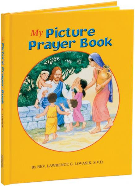 My Picture Prayer Book is a remarkable, distinctive, and very colorful prayer book for children that provides short prayers for all occasions. Printed in large type, My Picture Prayer Book is magnificently illustrated with a full-color picture on every page. An ideal First Communion gift, My Picture Prayer Book will be cherished by every child for many years.
Measures 5 1/2" X 7 3/8"
Hardcover, 64 pages
