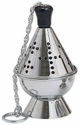 Thurible (censer) with incense boat and spoon
Stainless Steel
7-3/4" Height, 4-1/2" Bowl