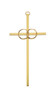 8" ~ Gold plated double ring wedding cross