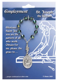 For Employment. Contains a prayer on the reverse side of the card.  Pray one decade of the Rosary, and then pray the prayer on the card.  4" long; medal is 1" x 5/8".