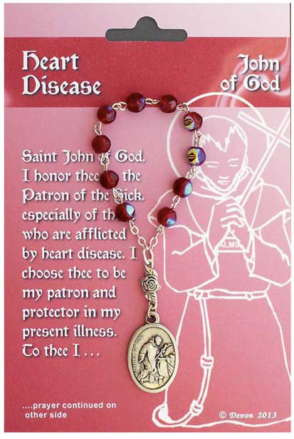 One Decade Rosary ~ St John of God. John of God is patron saint of booksellers, printers, heart patients, hospitals, nurses, the sick, and firefighters and is considered the founder of the Brothers Hospitallers.