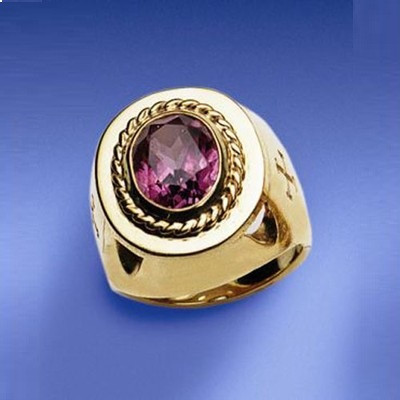 Bishops Ring, 14K Gold with Synthetic Amethyst, 4372 - St. Jude Shop, Inc.