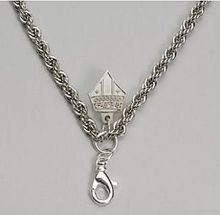 Pectoral Chain, Size 48" Rodium Plated French Rope Style Pectoral chain with Mitre hook. Chain ONLY.