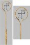 75” tall gold plated crozier with silver leaves and cross design - St. Jude Shop